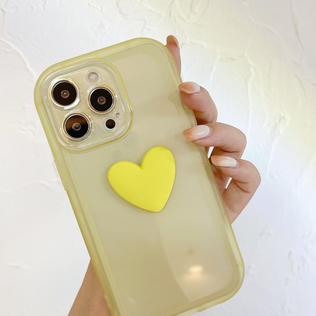 Applicable To IPhone13 Protector Case Love Girl Heart Candy Color Simple Transparent Apple 14PROMAX Mobile Case