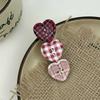 4Pcs Sweet Check Love Button Hair Clip Side Bangs Girly Cute Duckbill Clip For Girls Hair Accessories