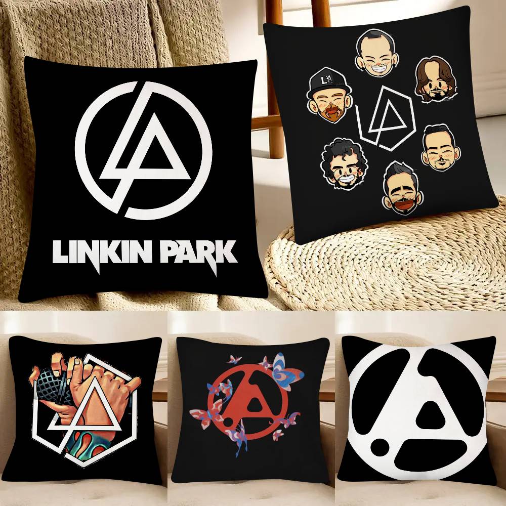 LLinkinSParkS Cartoon Pillow Case Fashion Square Pillowcase Bedroom Sofa Room Ins Decoration Leisure