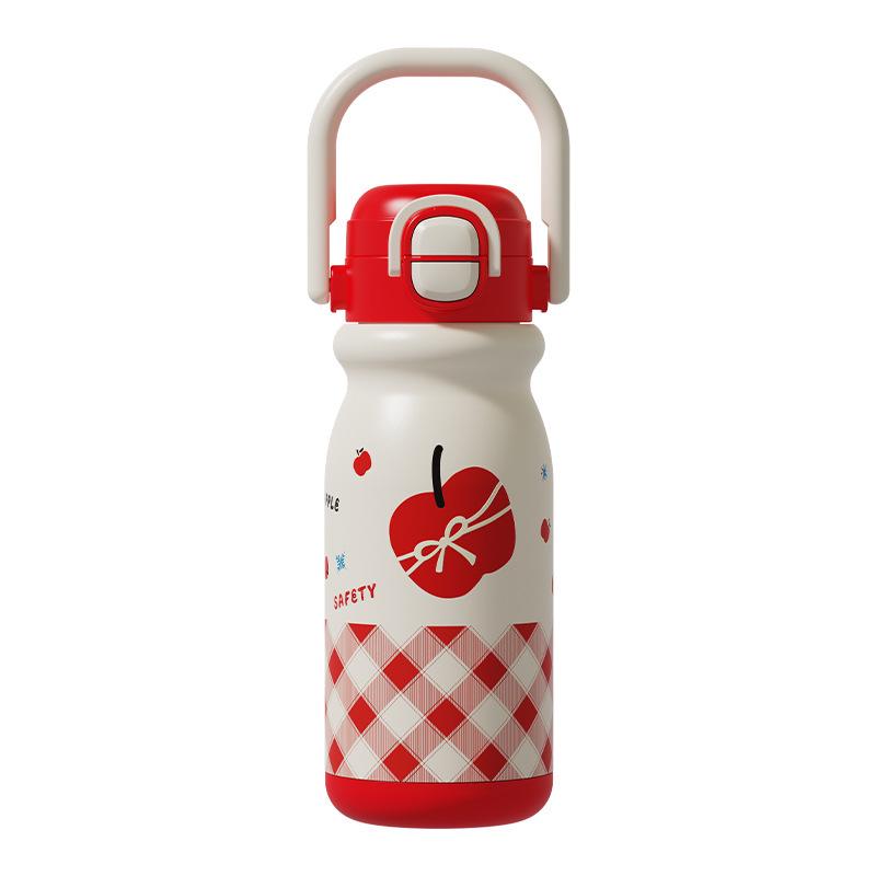 Tazza Termica Carina a Cartone Animato in Acciaio Inossidabile 316 con Manico - a Doppia Parete e Portatile per Bambini e Studenti