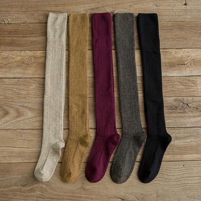 Black Women's Over-the-Knee Cashmere Slimming Socks – Velvet-Lined for Beautiful Legs In Autumn and Winter.