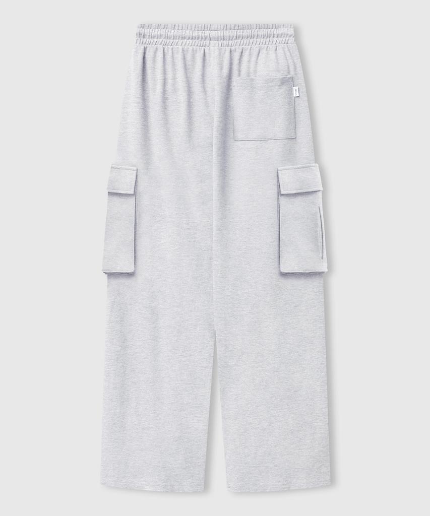 LEMAIN SECOND One-Pleat Wide Cargo Sweatpants [White Melange]
