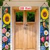 2D Flat - 2D Flat - 2D Flat Banner [Party Banners] Two Pieces (11.8 X 70.8 Inches/30 X 180 Cm), Spring Pastoral Theme Flat Decorative Banners, Sunflow