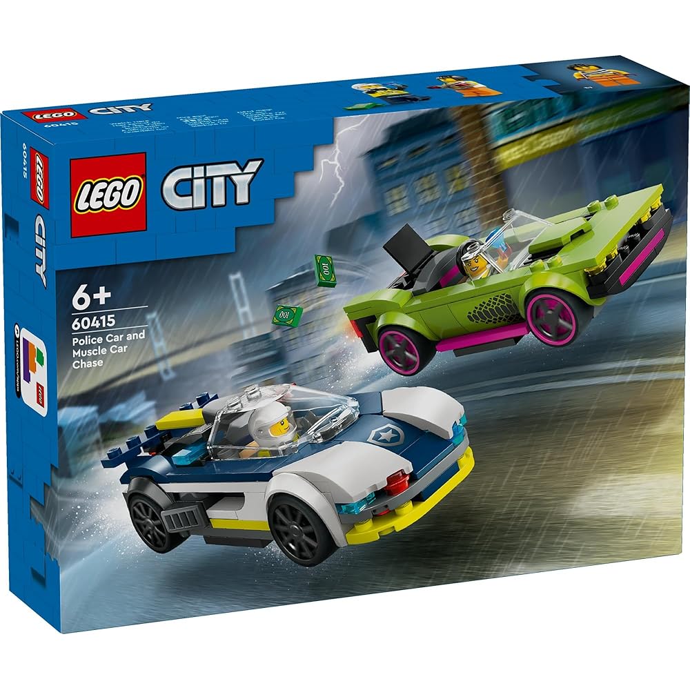 LEGO City Police Car Chase Toy Set 6-9 Years Old Building Blocks Vehicle for Boys and Girls 60415