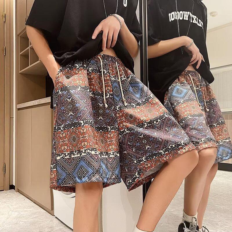 Issilke Kule Hawaiianske Strandshorts Herre Sommer Tynt Design Japansk Retro Amerikansk Trendy Merke Casual Femtedelsbukser