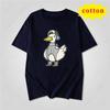American Retro Trendy Duck Tshirt With Quirky Cartoon Print Loose Casual Short Sleeved Cotton Top