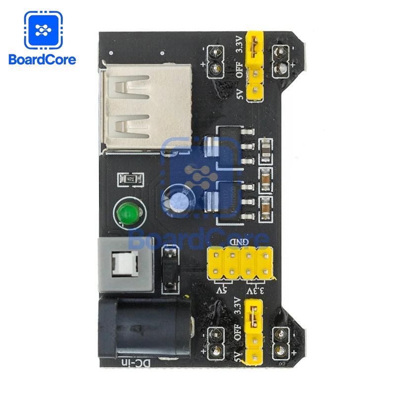 1-3Sets 3.3V 5V MB102 Breadboard Power Supply Module with 9V Battery Clip Power Cable 2.1x 5.5mm Male DC Jack Plug Diy Kit