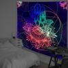 Black Light Tapestry Wall Hanging UV Reactive Psychedelic Hippie  for Bedroom Dorm Indie Room Decor