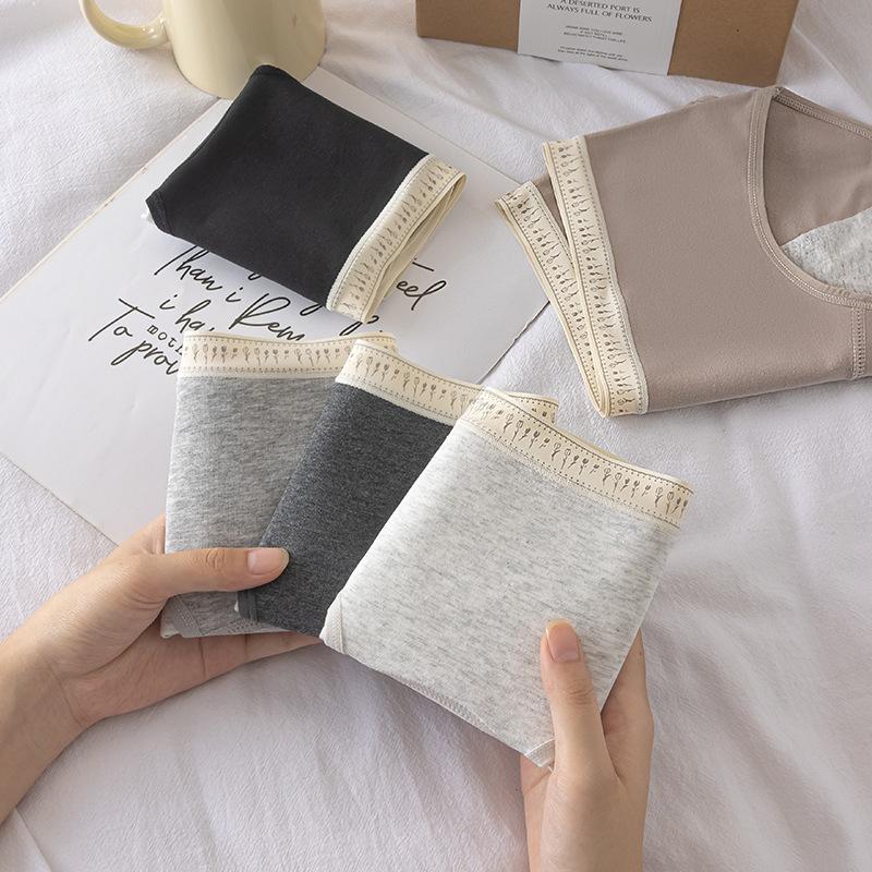 Women Spring and Autumn 10A Anti   Bacterial Cotton Side Leakage Physiological Period Briefs
