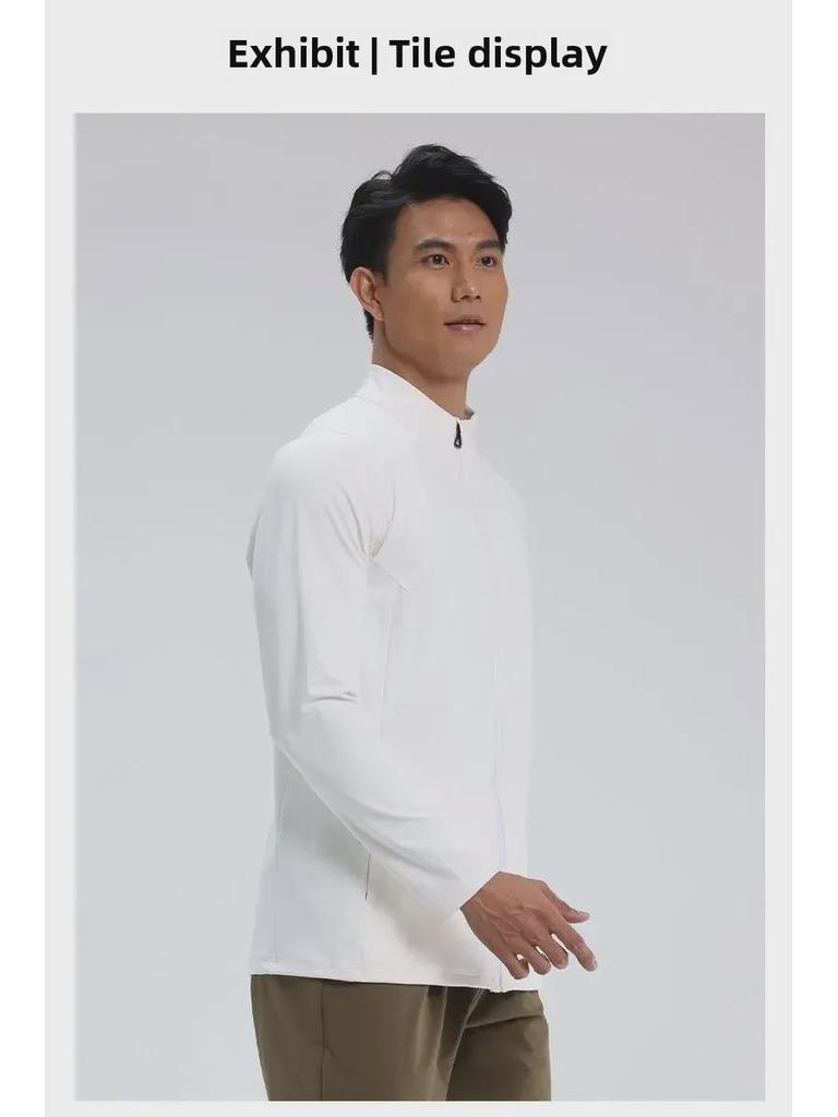 Herren Slim Fit Stehkragen Yoga- & Laufjacke