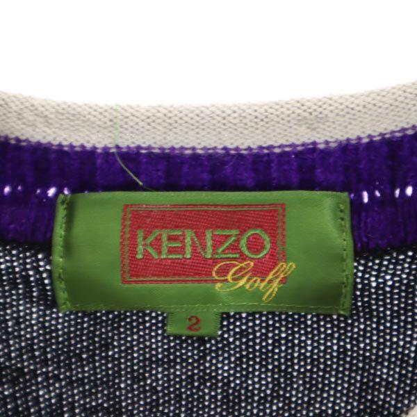 KENZO 90s Old Wool Blend golf Long sleeve sweater 2 Black series Men's Used