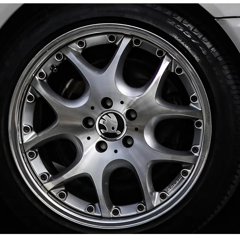 Car Sticker 2026 Hot 4Pcs Car Wheel Hub Center Caps Stickers Rim Badge Cover For Skoda Octavia Fabia Rapid Superb Yeti Enyaq Kod