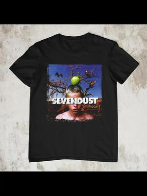 Sevendust Animosity Band Logo T-Shirt for - Official Merchandise Black & Metal Tee with Iconic Logo Print