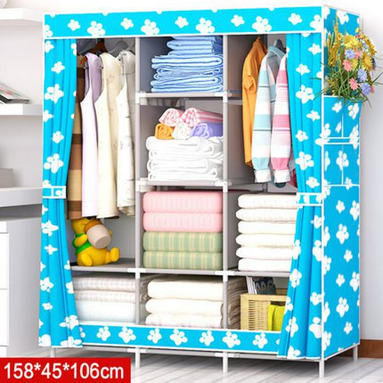 Foldable Fabric Wardrobe: Economical Storage Cabinet & Clothes Rack
