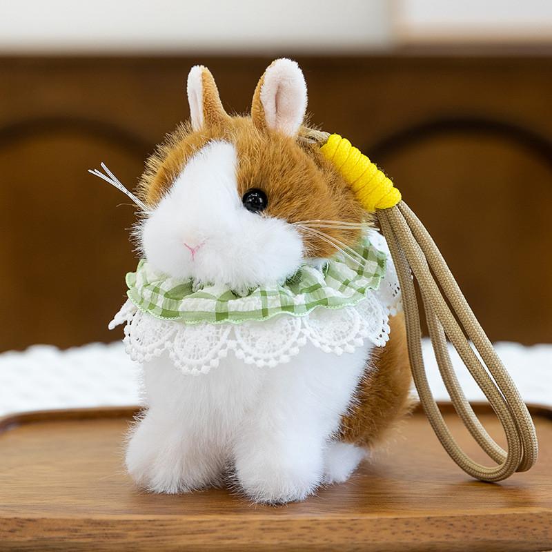 Rabbit Plush Cuter Ornament With Lace Scarf Decoration For Home Gift Office