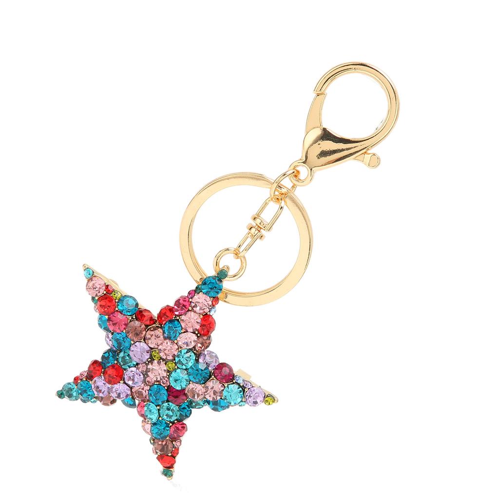 Pentagramm Schlüsselanhänger Glänzender Strass Schön Praktisch Schlüsselanhänger für Heimdekoration Weihnachtsgeschenk Anhänger