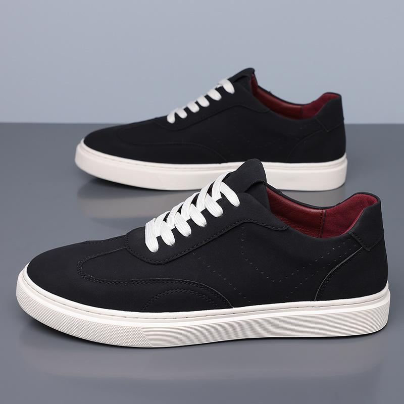 Men'S Plus Size Suede Casual Sneakers Round Toe Lace-Up Breathable Comfortable British Style Skateboarding Shoes Designer Shoes