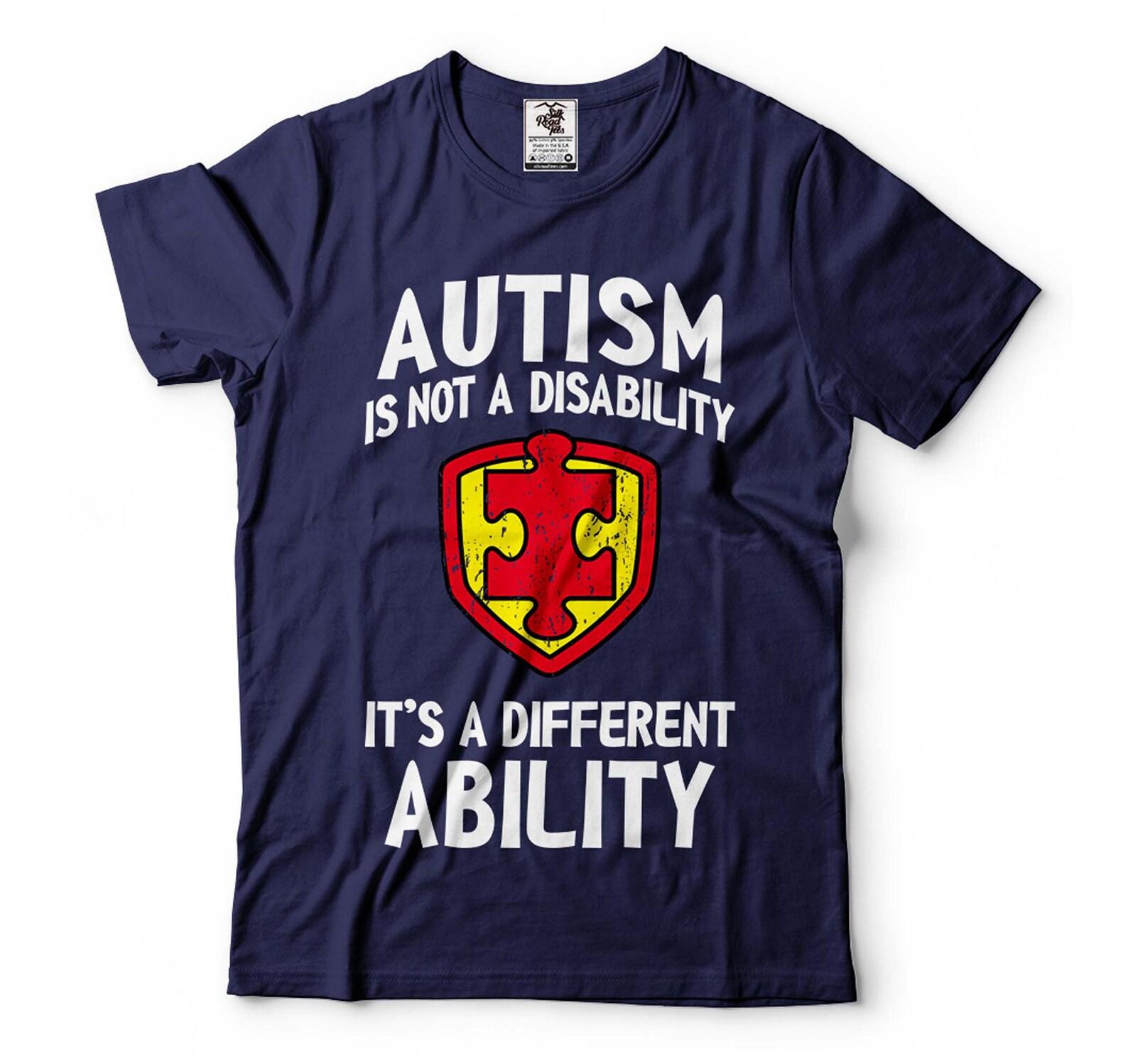 Autism Awareness T-Shirt: Different Ability, Not Disability L