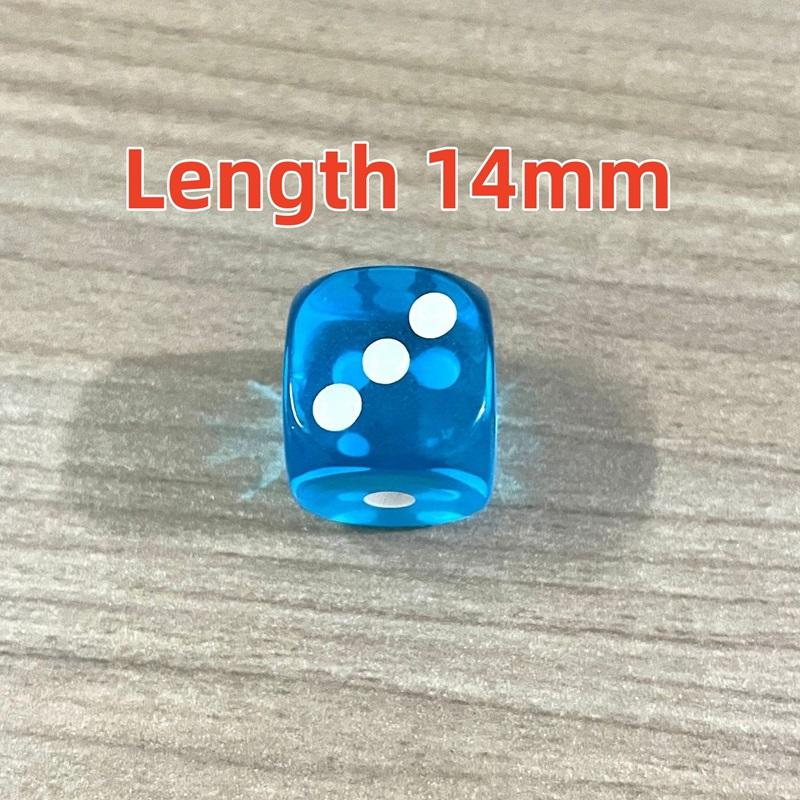12Pcs 14Mm Acrylic Crystal Transparent Dice Round Corner High Boutique Game Dice For Multiplayer Interactive Games Party Toys