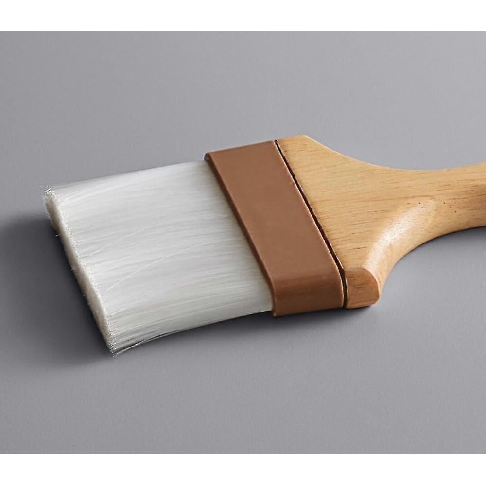 Soro Essentials 4” Flat Pastry Brush with Nylon Bristles, Wooden Handle - Basting Brush for BBQ, Butter, Oil, Marinade Compatible with Grill Tools