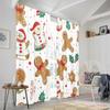 2pcs,2D Plane Printing Curtains Christmas Cookies Snowman Tree Reindeer (2) Polyester (without Rod) Holiday for Various Room