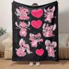 1pc Stitch Printing Blanket - Soft, All-Season Throw for Living Room, Beroom,Personalize Gift with Aorable Cartoon Esign