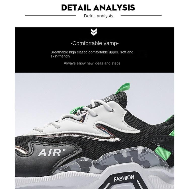 Men's Shoes Summer Breathable Mesh Sports Shoes Trend Matching Small White Shoes To Increase Leisure Running Daddy Tide Shoes