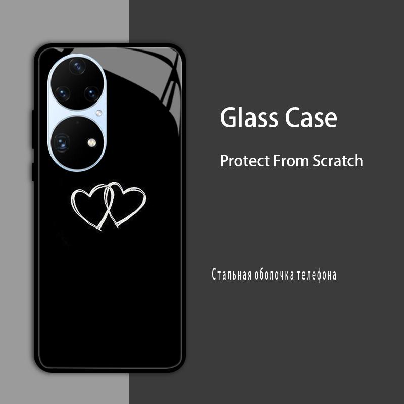 For Huawei P50 Pro Case P50E P 50 Luxury Tempered Glass Phone Case For Huawei P50 E Back Cover Fashion Protective Coque P50Pro