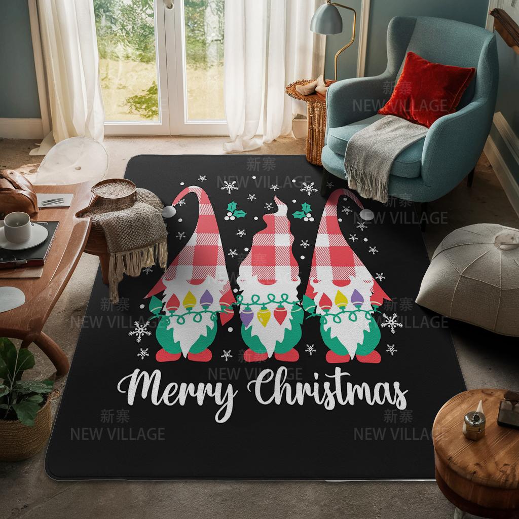 House Entrance Carpet Home Door Mat Living Room Bath Foot Bathroom Non-slip Water Absorption Rugs Bath Merry Christmas Winter