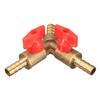 5/16" Brass Y 3-Way Shut off Ball Valve 8mm Fitting Hose Barb Fuel Gas Clamp Tee