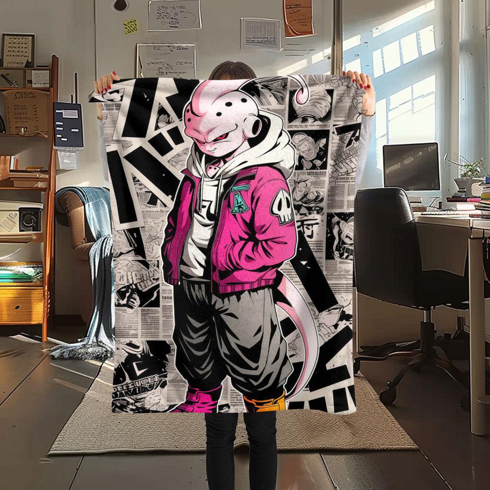 

1Pc Frieza Print Flannel Blanket, High quality Comfortable for All Seasons, Home Decor, Warmth and Comfort, Perfect for Christmas Gifts 80cm x 120cm