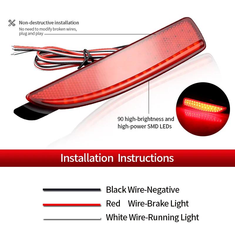2PCS Car Red LED Side Marker Light For 2004-2008 1st Gen Mazda 3 Sedan/Hatch, Replace OEM Red Bulb-Less Sidemarker Reflectors