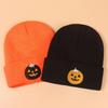 2023 New Halloween Hat Winter Ins Knitted Wool Hat Pumpkin Ghost Face Hat Female