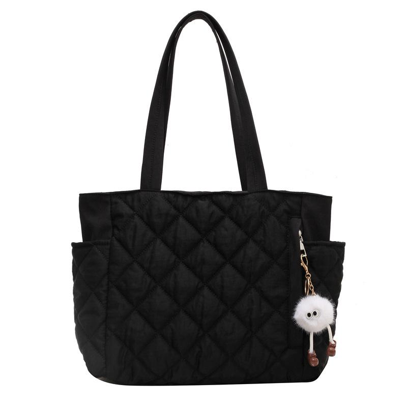 Tote bag new large-capacity autumn and winter versatile diamond casual and lightweight shoulder handbag