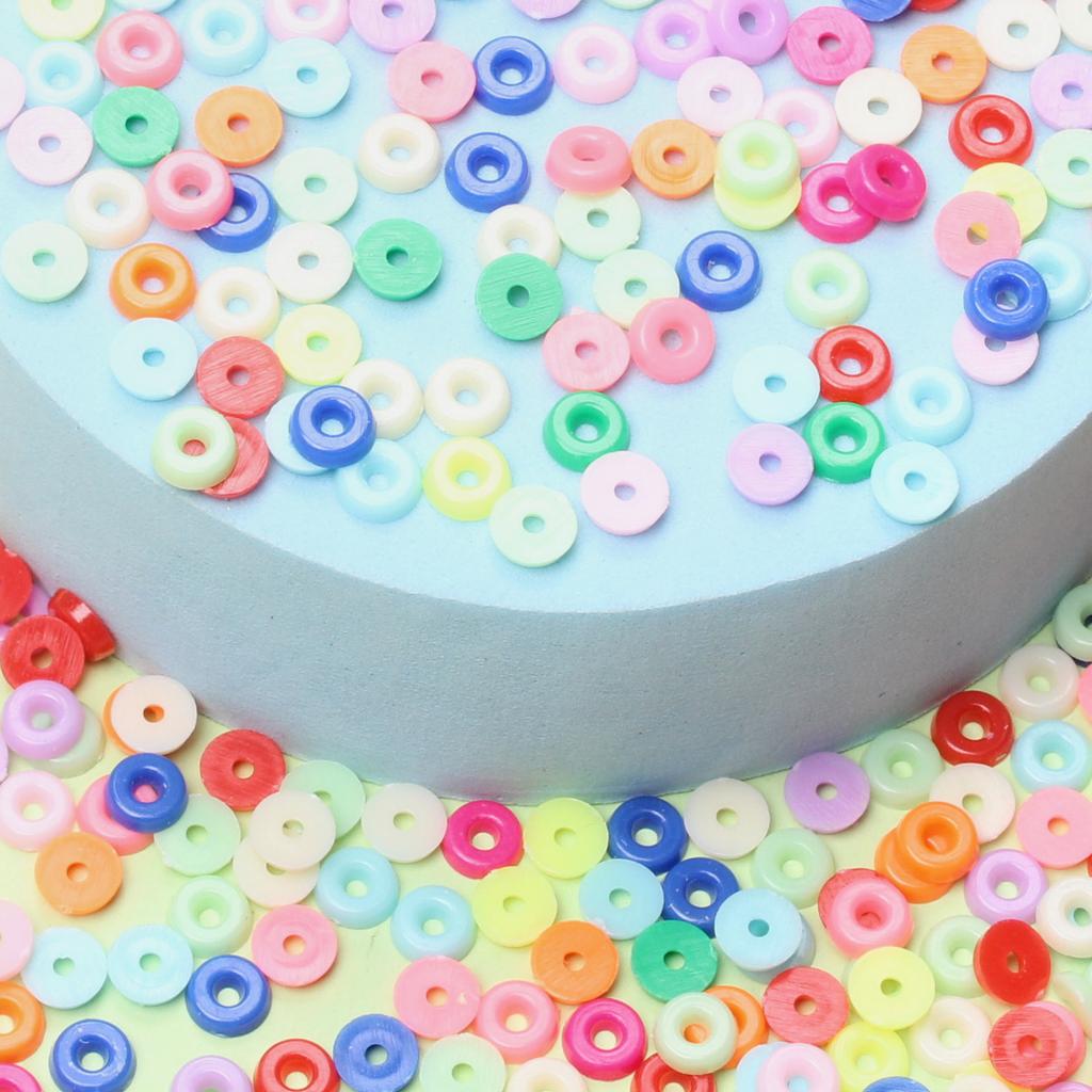 about2000pcs Acrylic For Jewelry Making Flat Round DIY Handmade Necklaces Loose Spacer Beads Solid Color Bracelets Boho 6mm Disk