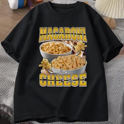 Macaroni Cheese Rap Vintage Graphic TShirt Funny Retro Food Lover Tshirt 90s Aesthetic Trendy Y2K Streetwear Tees Clothes