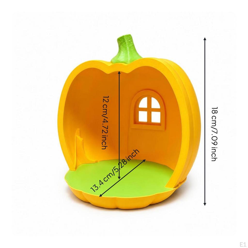 Pumpkin Dollhouse Open-Front Toy Compact for Hobbyists