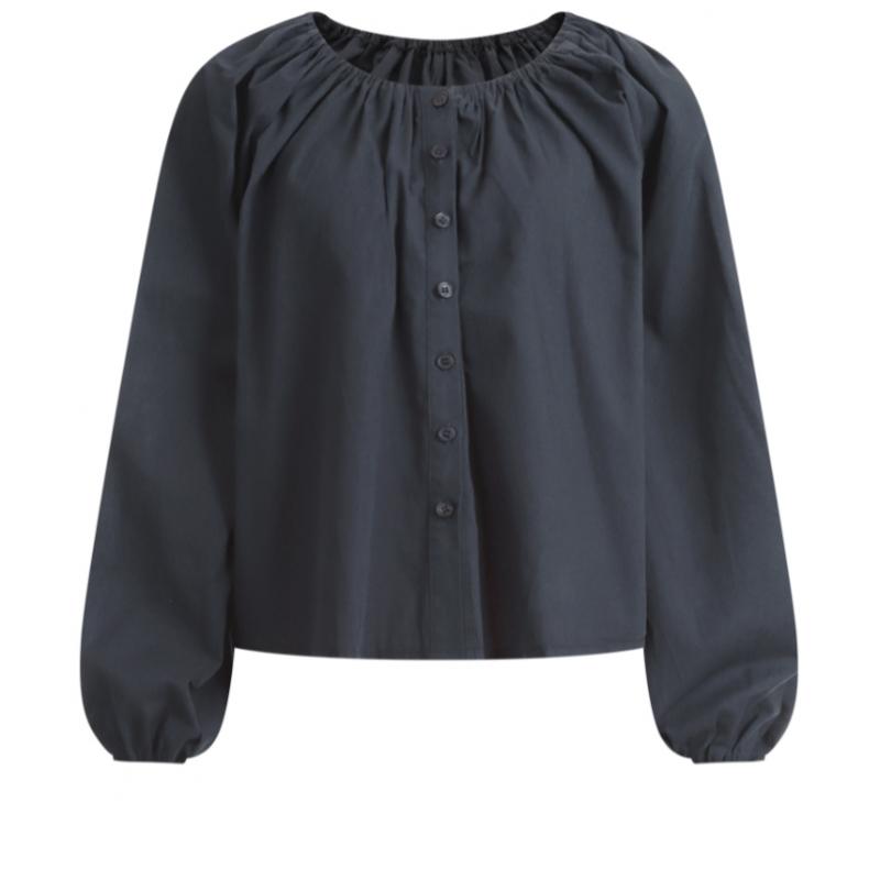 Shop   Women Cotton Round Semi Crop Flare Banding Blouse Ean Wbl 1318