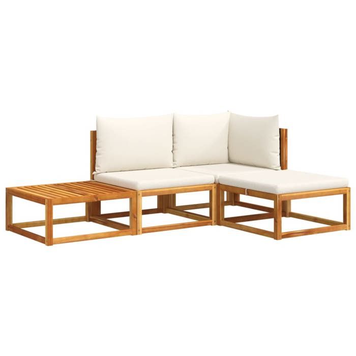 VidaXL 4-Piece Garden Sofa Set with Cushions In Acacia Wood and Rattan 3278870