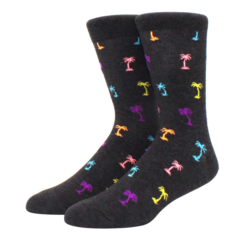 brand new men's socks colorful combed cotton crew socks Jacquard striped knee high socks for Funny men business casual dress