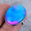 Natural Blue Triplet Opal 925 Sterling Silver Jewelry Ring Size 7.5 a4U01