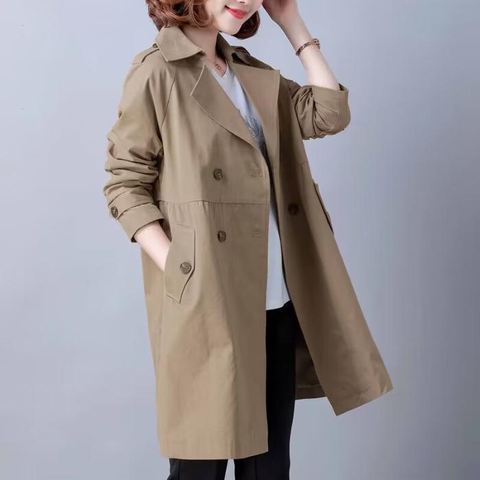 Spring and autumn medium and long trench coat women s autumn clothing new Korean version loose temperament coat autumn fashion women s clothing M