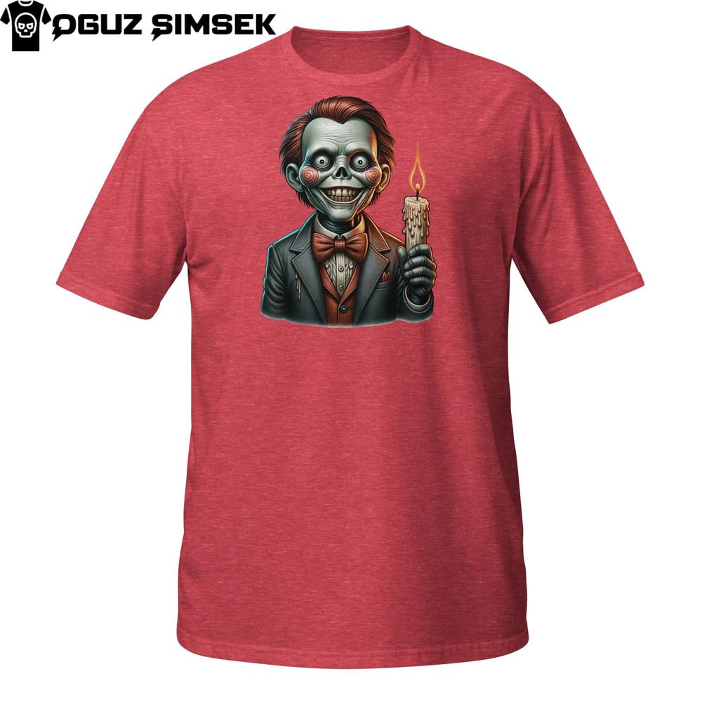 

Skeleton Butler T-Shirt | Creepy Elegant Candle Skull Design | Gothic Horror Tee 4XL
