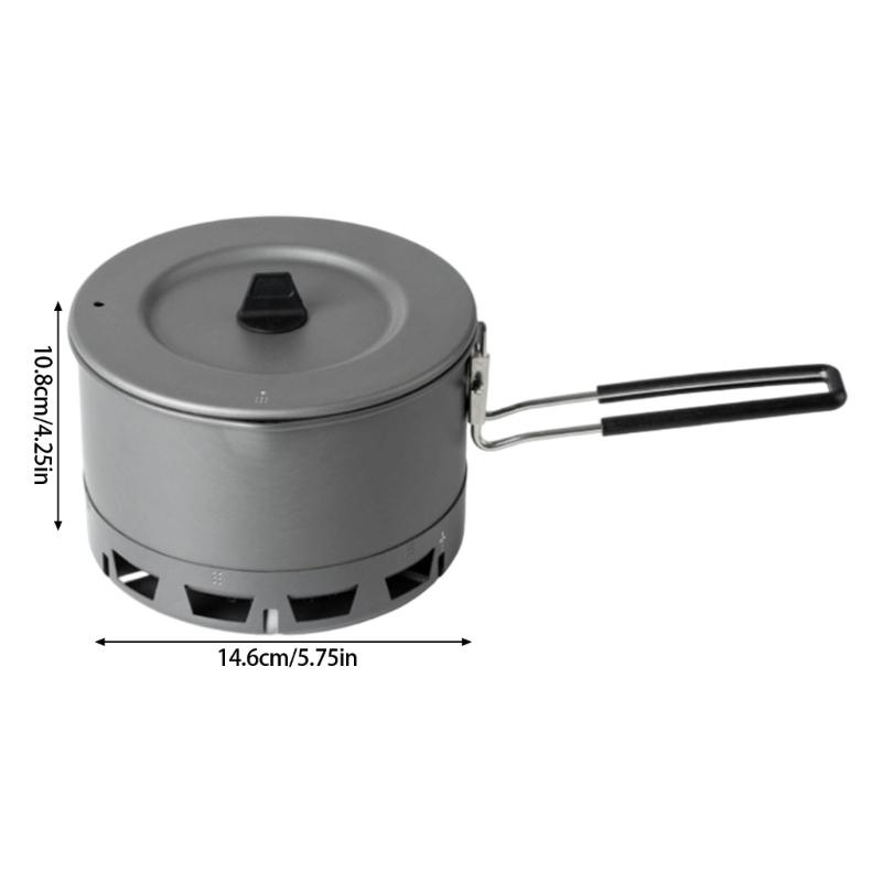 Windproof Outdoor Cooking Pot Heat Exchange Camping Cooking Pot Replacement Light Weight Camping Cookware Easy to Use
