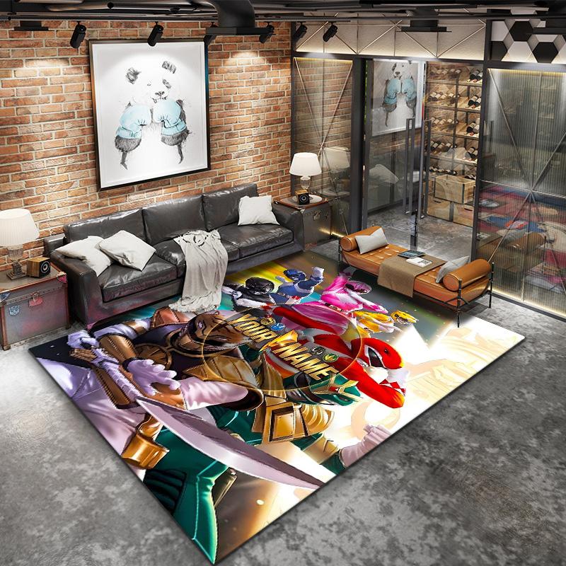 Power Rangers Adventure Custom Name Carpet Rug For Living Room Bedroom Home Sofa Decoration Kids Play Nonslip Floor Mat