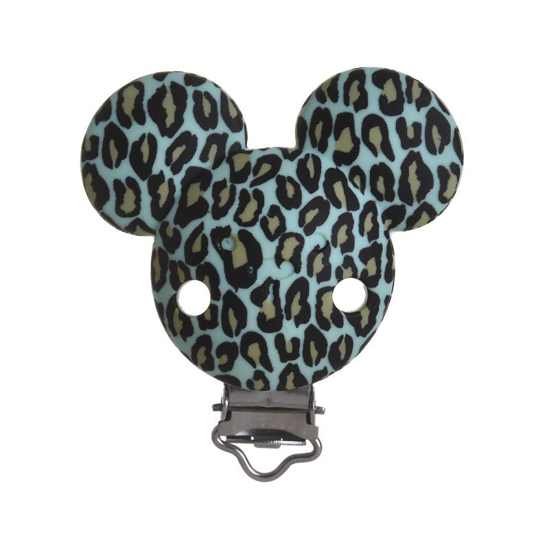 3 Stück 38x50mm Leopard Herzform Silikon Schnullerclip DIY Baby Zahnen Beißring Halskette Perlenwerkzeug Pflege Geschenk Zubehör