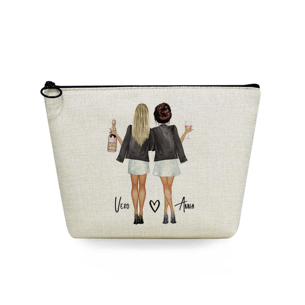 Women Sisters Print Cosmetic Bag Toiletries Organize Travel Storage Case 6726