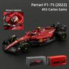 בבוראגו 1:43 פרארי 2022 F1-75 #16 מכונית פורמולה 1 רכב Die Cast דגם אספנות צעצועי מרוץ קופסת אקריל
