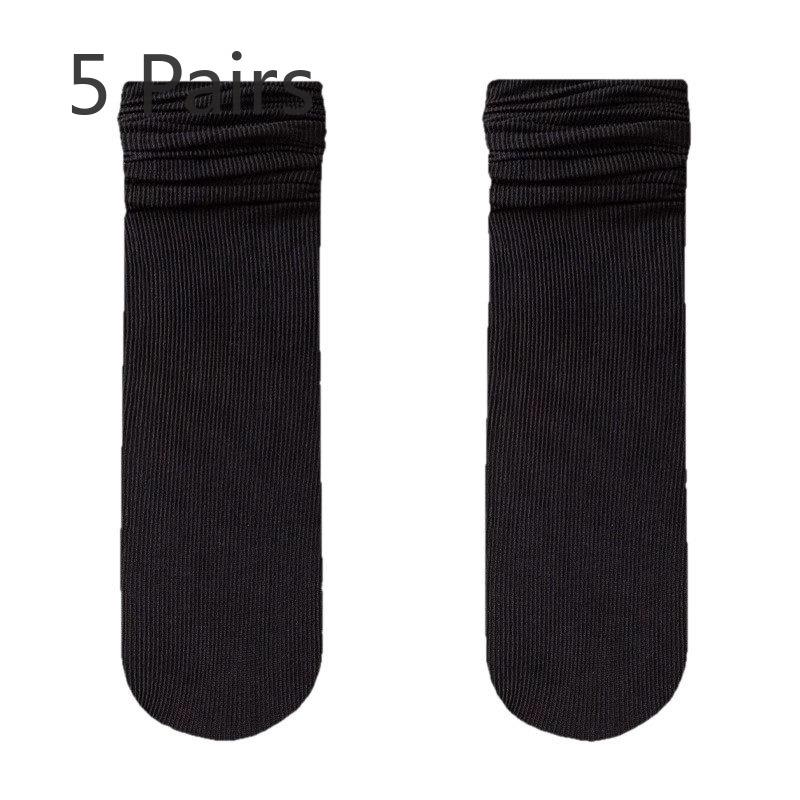 5 Pairs of Women's Summer Thin Style All Match In The Tube Pile Socks