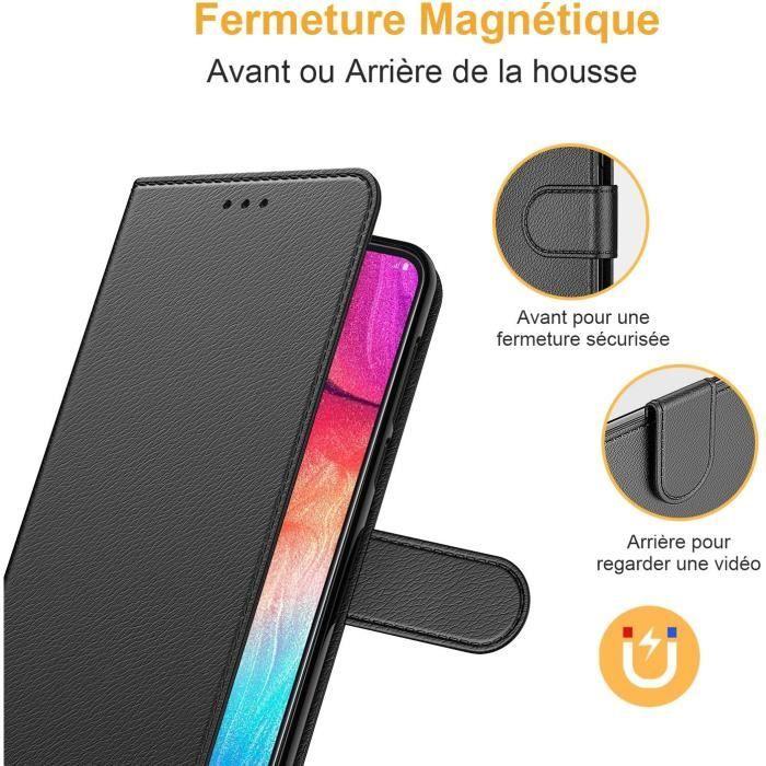 Etui Portefeuille - GENERIC - Samsung Galaxy A70 - Cuir - Multifonction - Support Vidéo